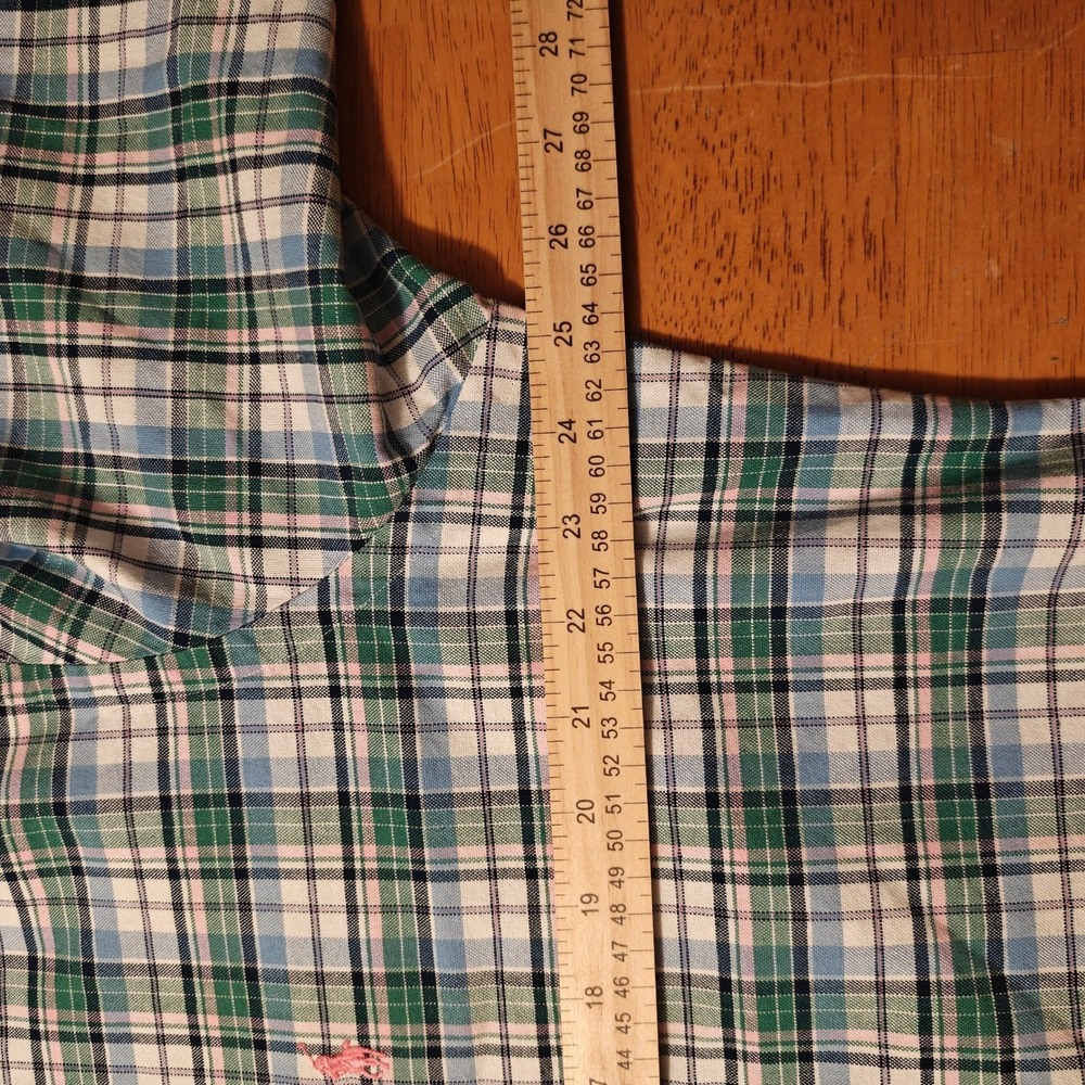 Ralph Lauren Mens Classic Fit Plaid Button Down Shirt Green Blue Pink Large - Picture 4 of 6